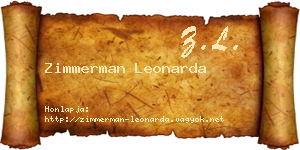 Zimmerman Leonarda névjegykártya
